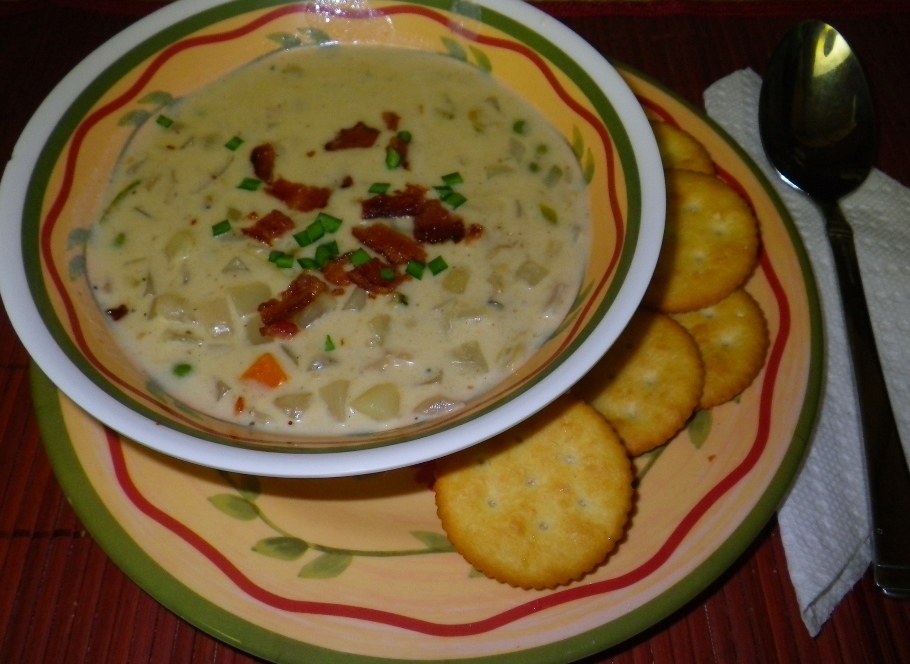 Click to enlarge - Aunt Margie's home-made clam chowder..