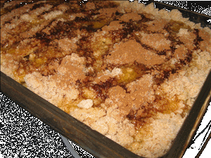 Apple crisp ready to go in the oven.