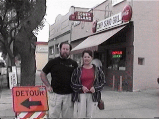 Larry and sister Pattie Sue revisit Coney Island - a hot dog restaurant that has been a landmark and favorite lunch and snack spot in downtown St. Petersburg, Florida, for over 80 years. This visit was in 2004.