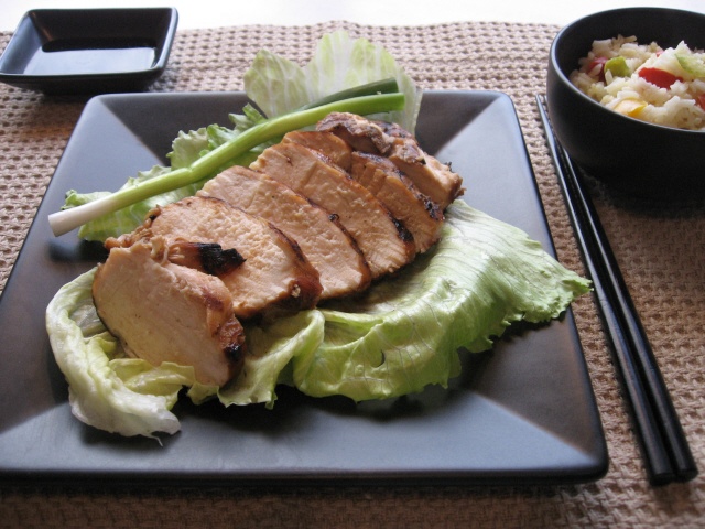 Click to enlarge - Pat’s Teriyaki Sauce marinated grilled chicken served with teriyaki dipping sauce.
